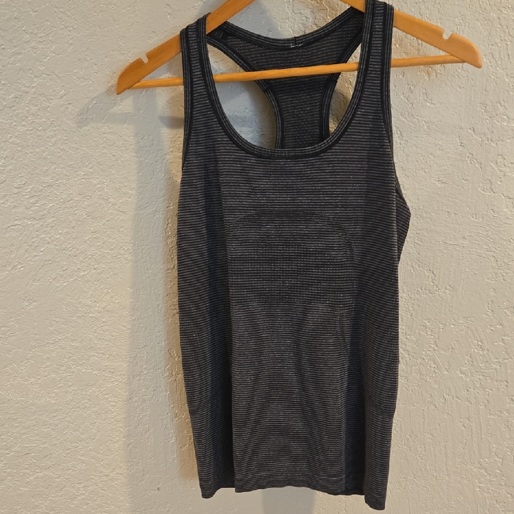 Lululemon Athletica Black Striped Tank Top
